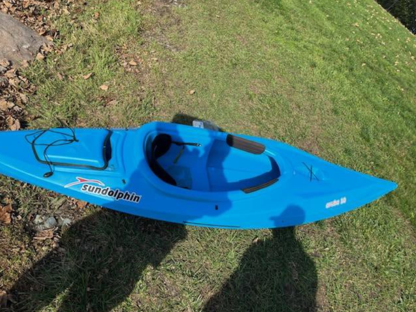 Unmanned kayak drifting near Newport Bridge