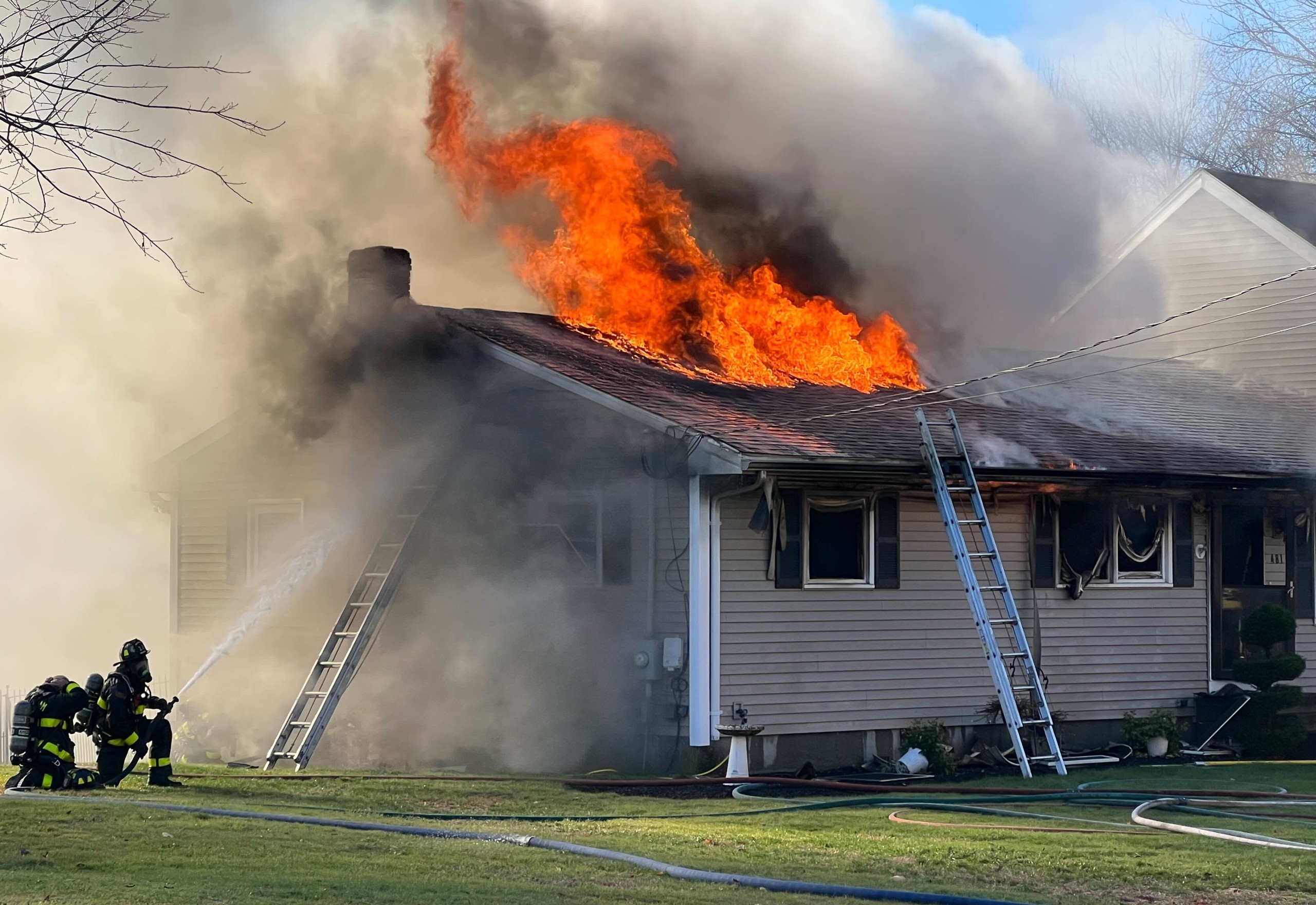 Fire rips through Raynham home