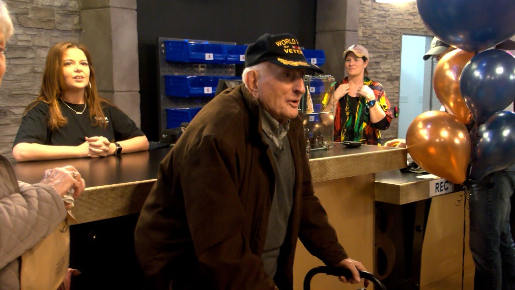 Joe Maraia, 96 y/o WWII vet, purchases first recreational marijuana at the Slater Center in Providence