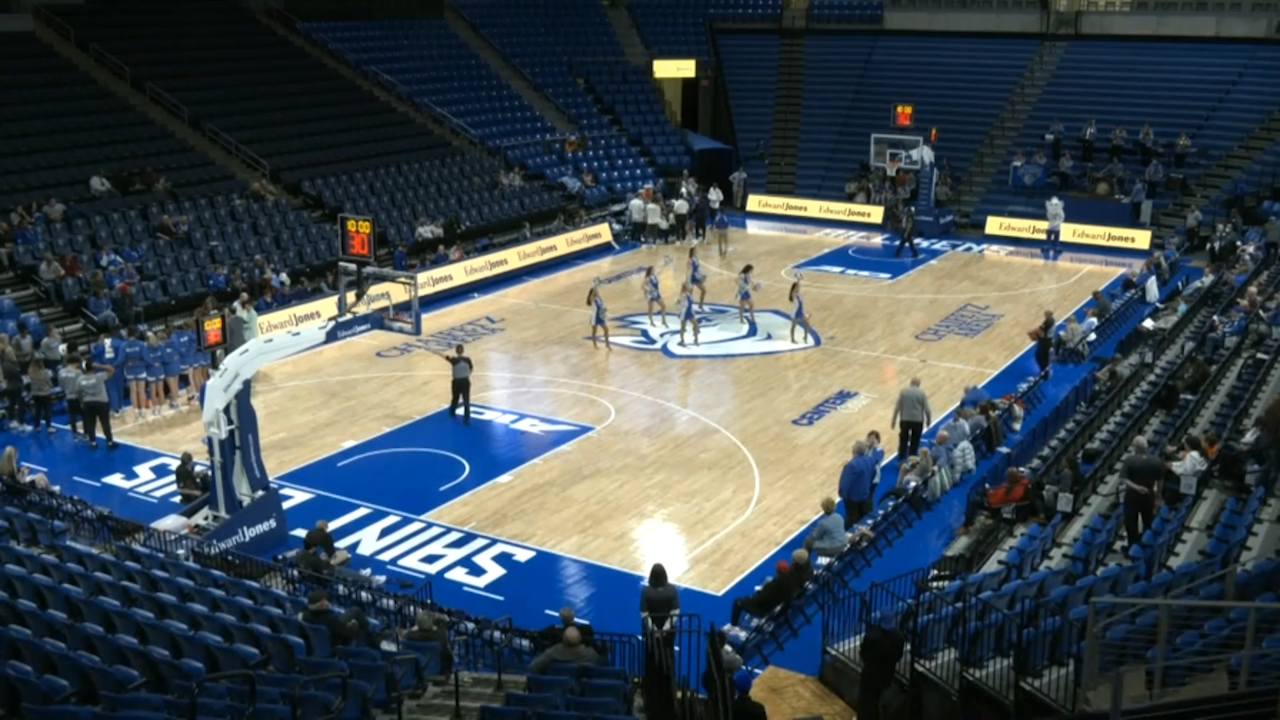 The University of Rhode Island prepares to play Saint Louis in