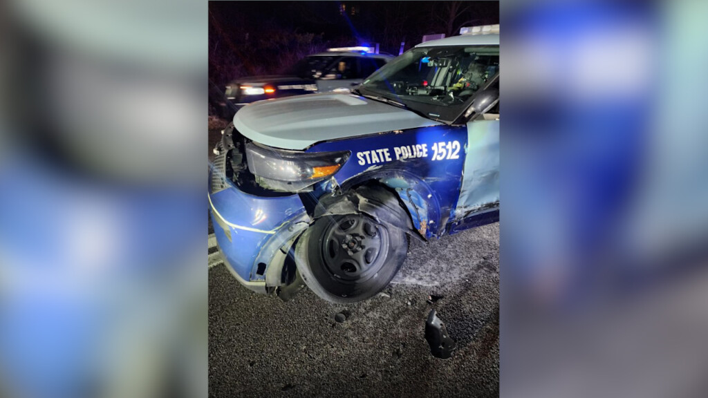 State Trooper Cruiser Hit By Car In New Bedford Abc6 0613