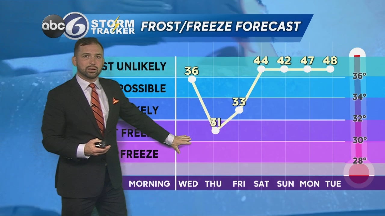 Cold rain moving in for Wednesday followed by a first freeze Thursday ...