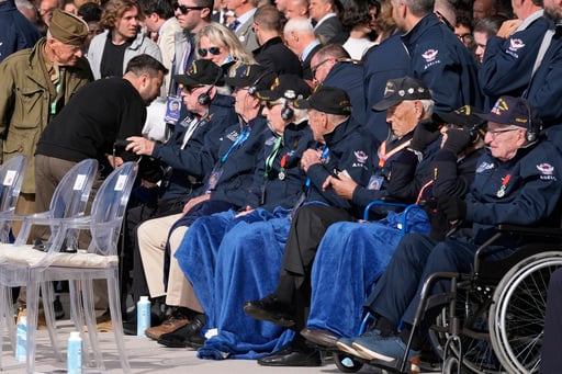 At D Day Ceremony, American Veteran Hugs Ukraine’s Zelenskyy And Calls Him A Savior