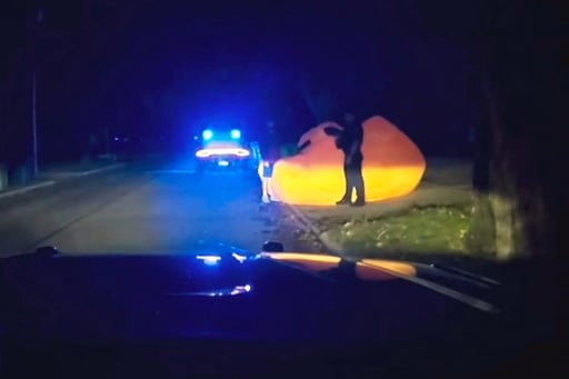 Runaway Inflatable Pumpkin Spooks Police As They Attempt To Catch It And Return It Home