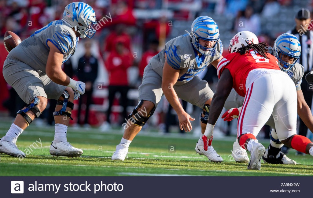 Houston Texas Usa 16th Nov 2019 Memphis Tigers Offensive Lineman Dustin Woodard 53 During The Game Against The Houston Cougars At Tdecu Stadium In Houston Texas Maria Lysakercsmalamy Live News 2a9nx2w