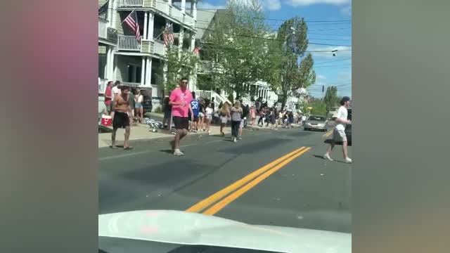Students Gathering In Crowds Near Prov College