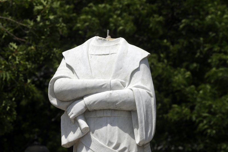 Beheaded Christopher Columbus Statue In Boston