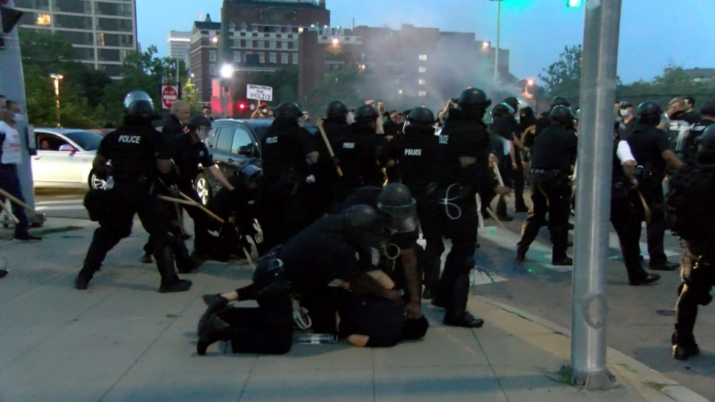 Protest outside Providence Safety Complex