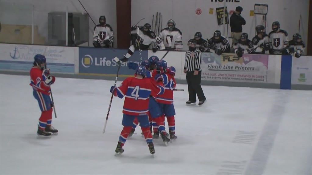 Mount Saint Charles Boys’ Hockey Team Gets Big Win