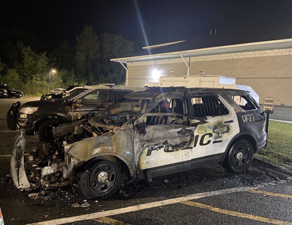 Dracut Police Cruiser Fire 01