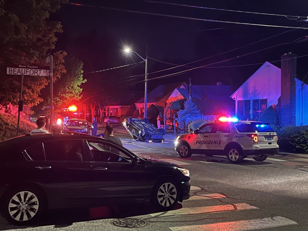 Providence car tip over