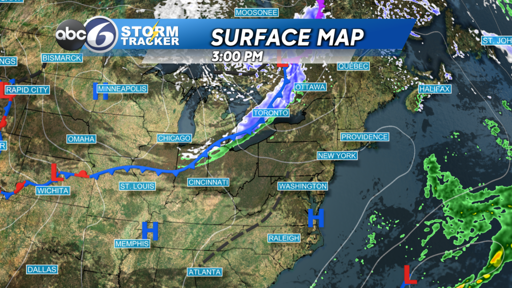 3pm Wed Front Set Up Sfc Map