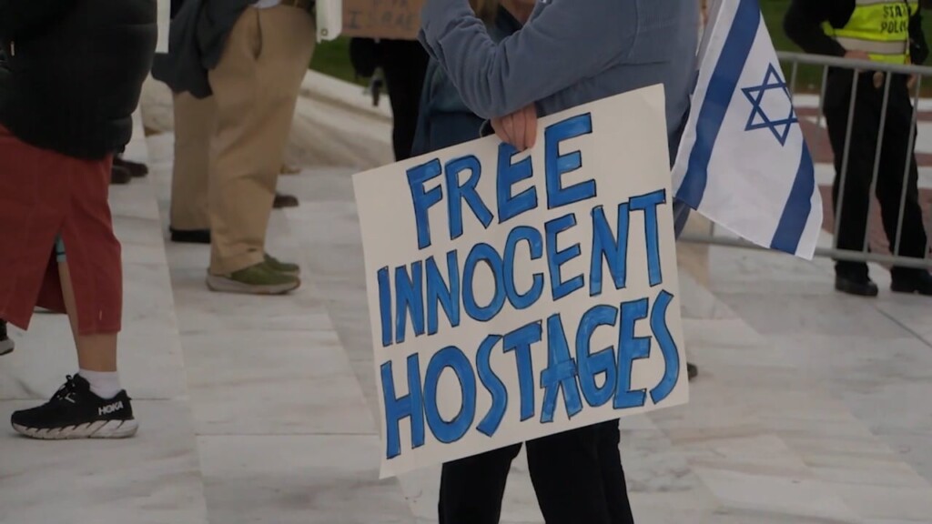 Small Pro Israel Rally Held At Rhode Island Statehouse On Tuesday