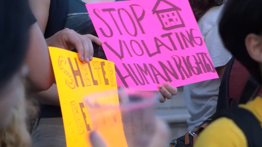 Advocates Protest Outside City Hall For More Compassion Towards Homeless