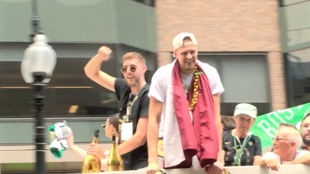 Celtics Fan Celebrate At Duck Boat Parade