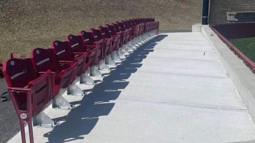 Row Of Mccoy Stadium Seats Find Their Way To East Providence High School