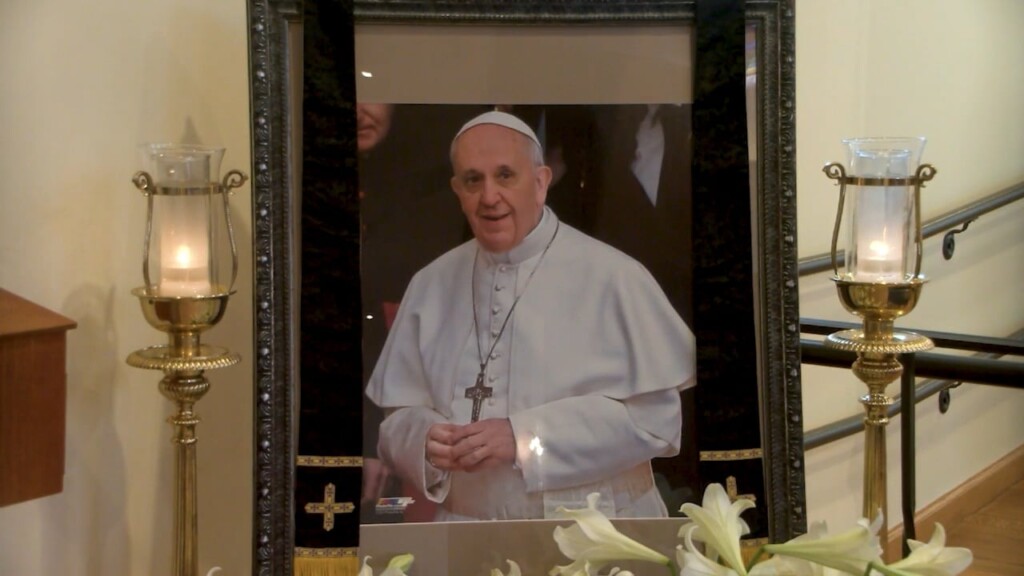Shrine For Pope Francis At Providence College Chapel