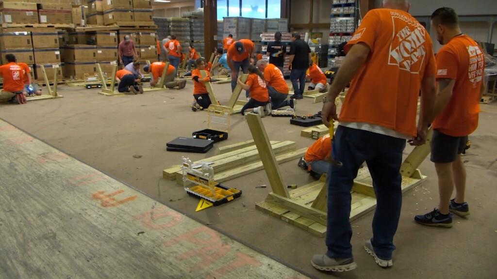 Volunteers Build Benches And Picnic Tables