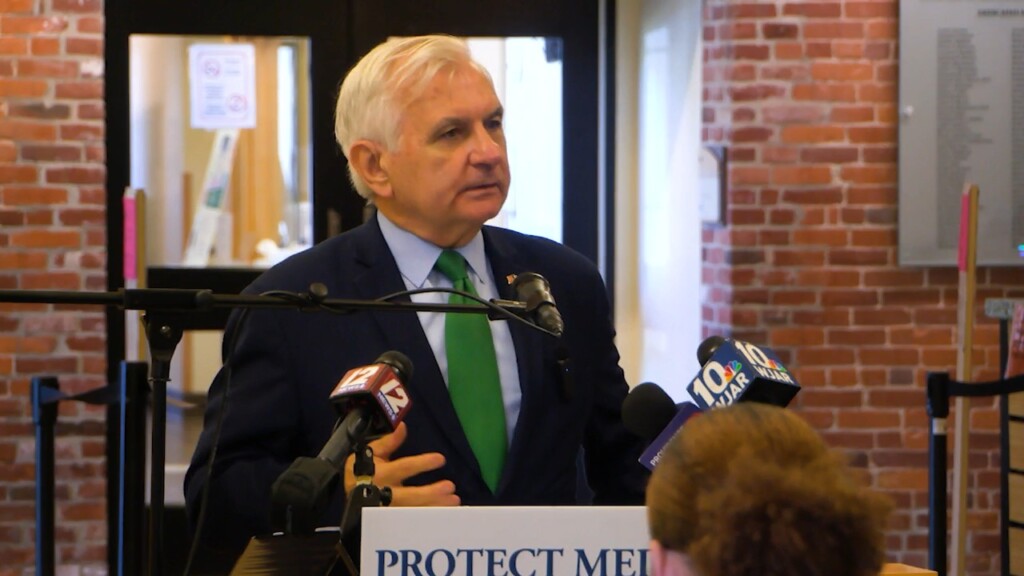 Senators Reed And Whitehouse Hold Rally Against Healthcare Cuts