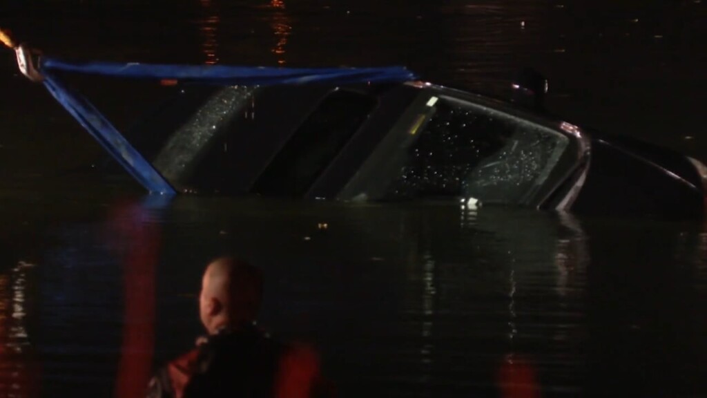 Driver Rescued From Submerged Car In Warwick