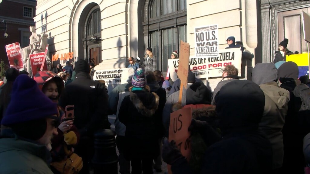 Rhode Islanders Rally Against Military Action In Venezuela