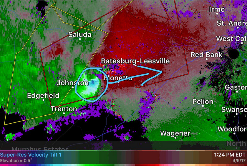 Ta Radar 124 pm west of ABC Columbia