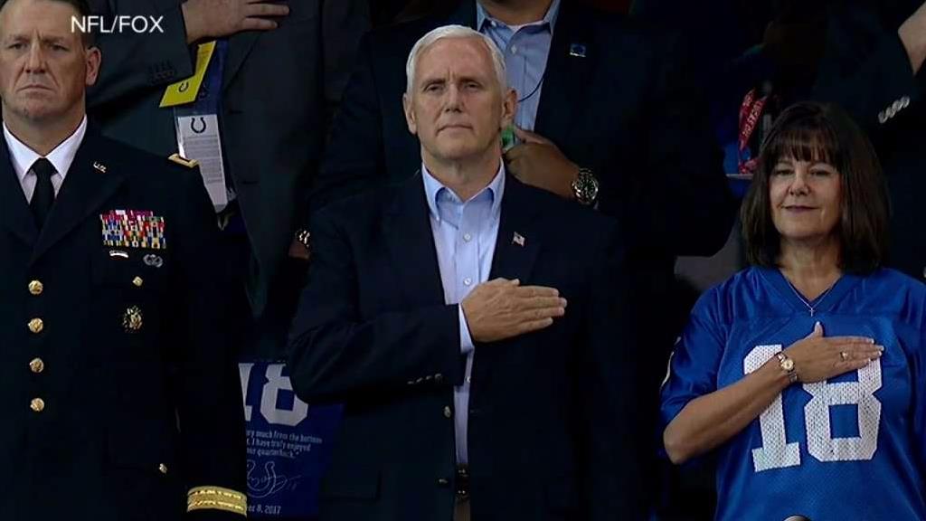 Vice President Pence leaves Colts game early after players kneel