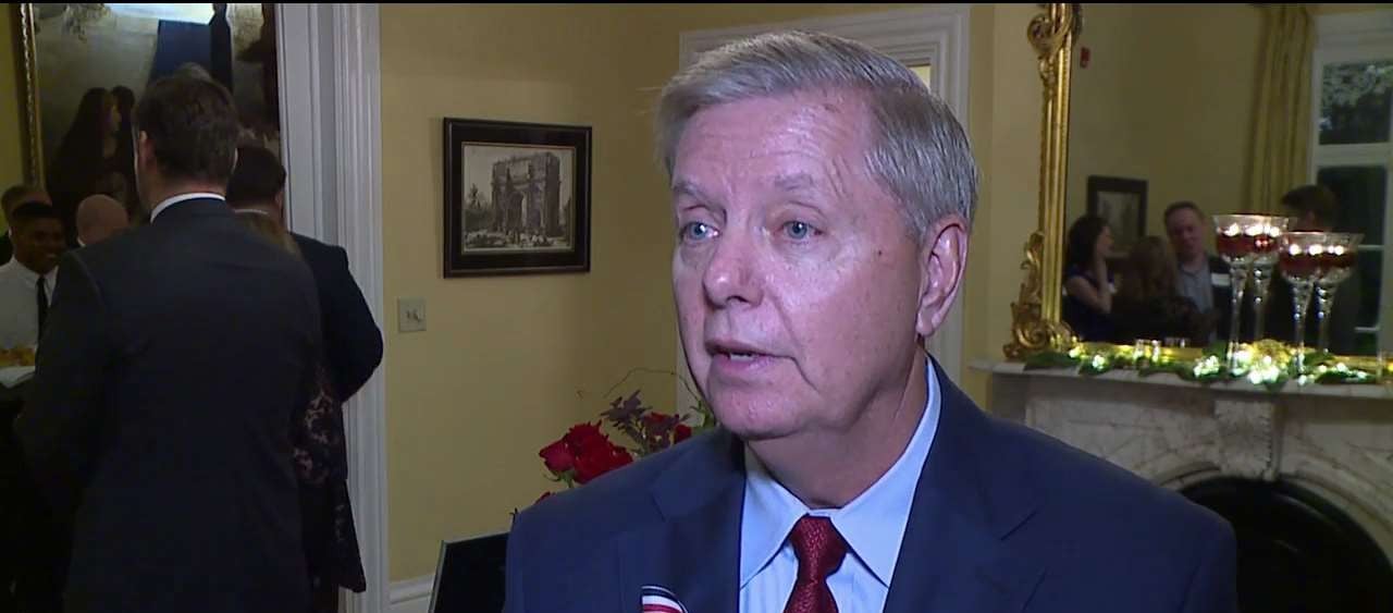 US Senator Lindsey Graham reacts to Supreme Court Nominee