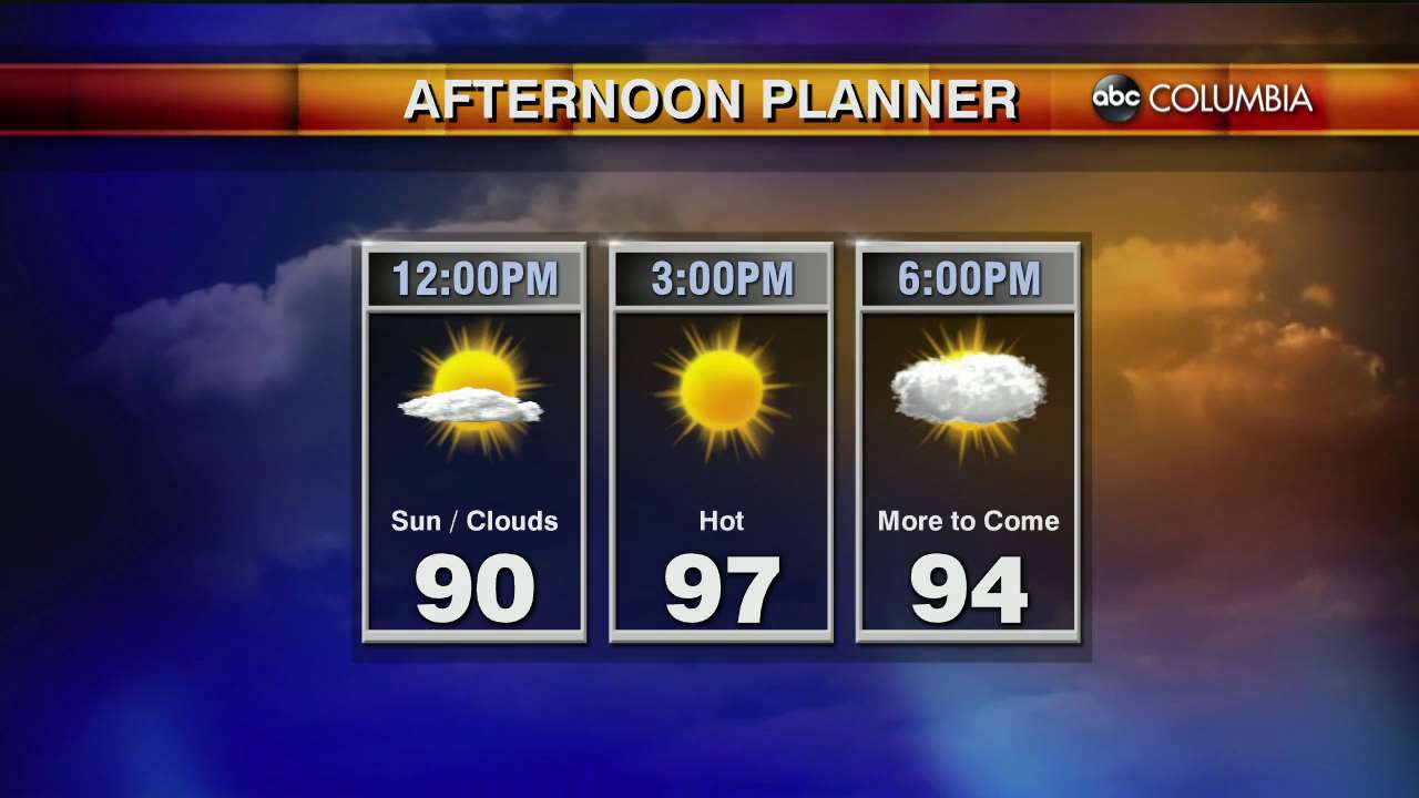 Air conditioning is your friend it is HAZY HOT and HUMID! ABC Columbia