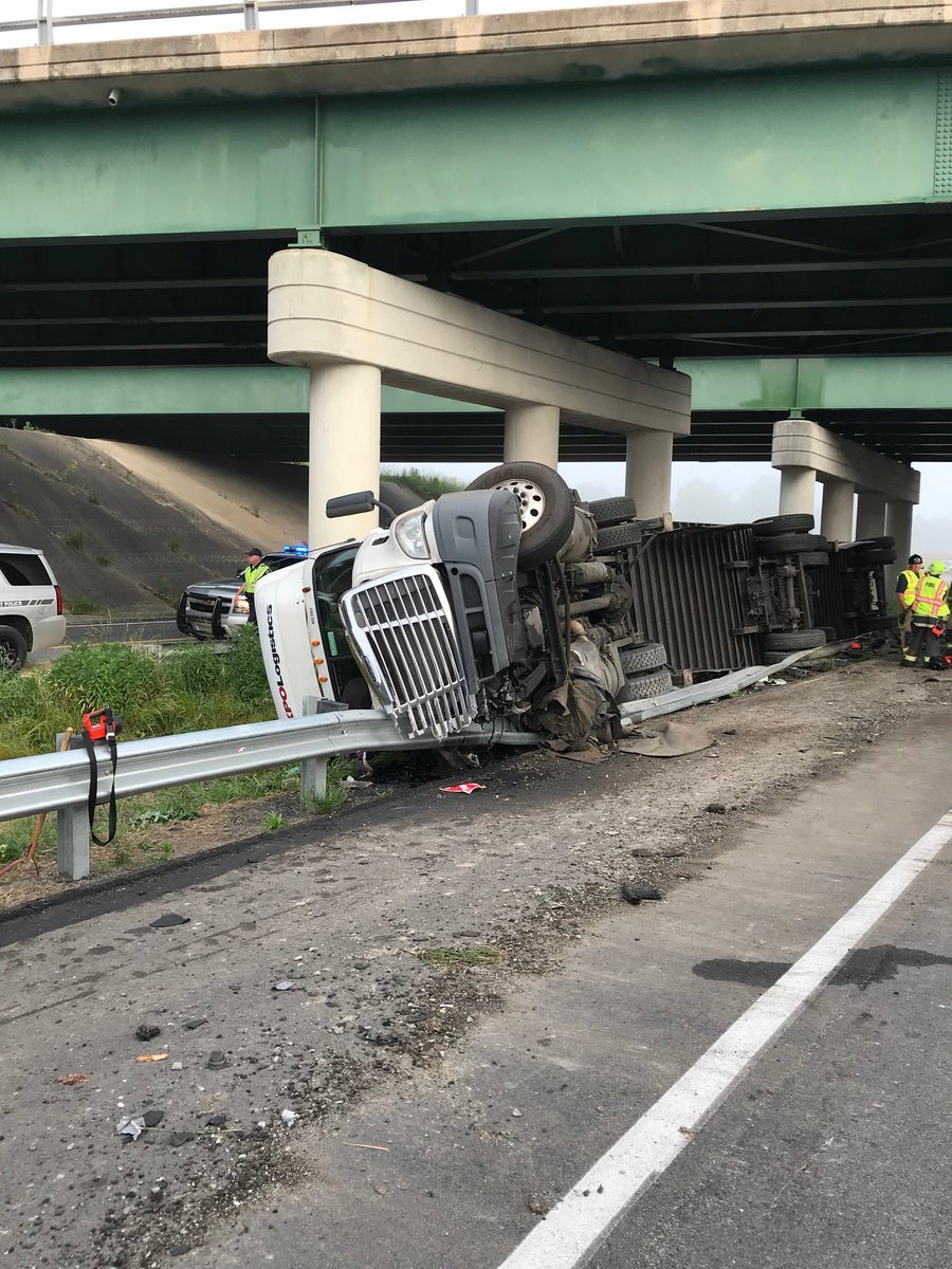 Overturned Tractor Trailer Closes I77 South After Early Morning Crash