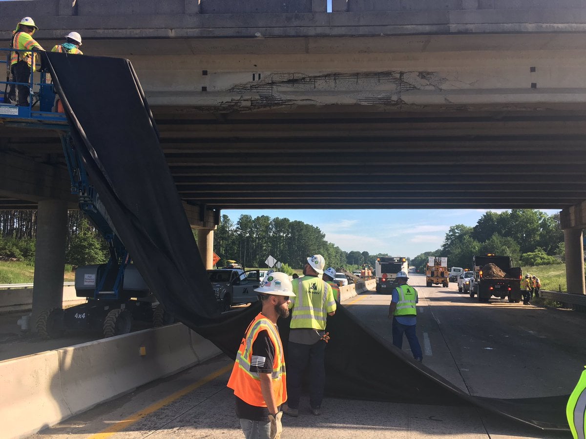 1-20 Eastbound at US 1 back open after dump truck hits bridge - ABC ...