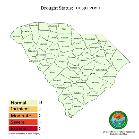 Officials: All South Carolina counties are drought free