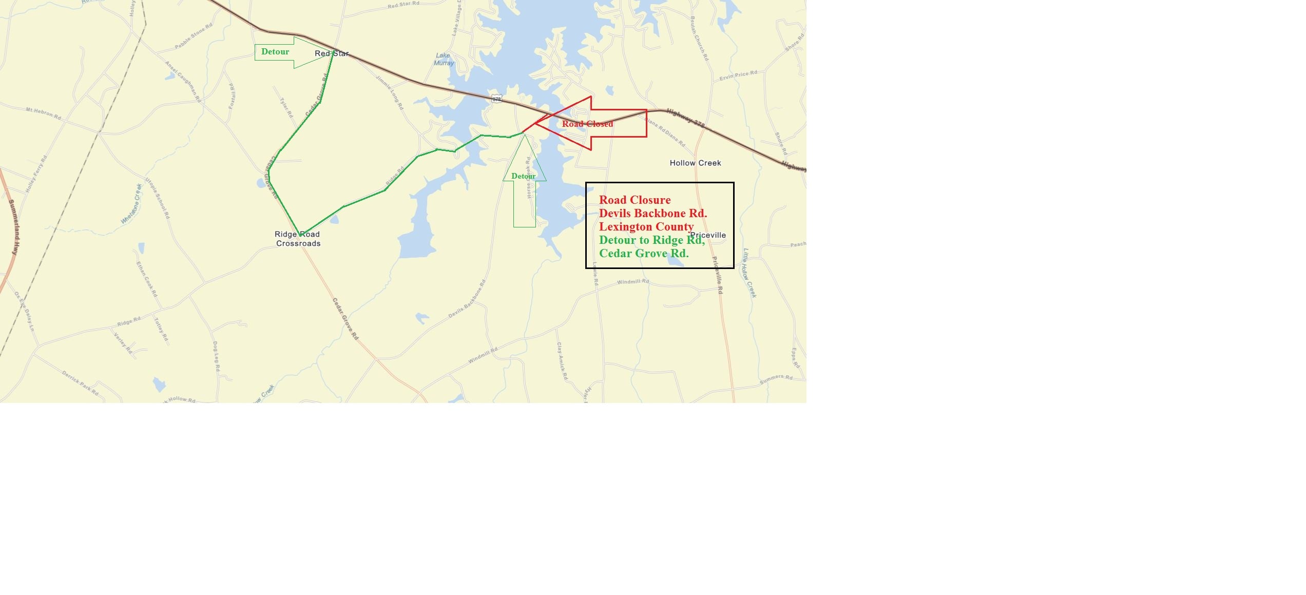 SC DOT: Road Closure set for Intersection in Lexington County - ABC ...