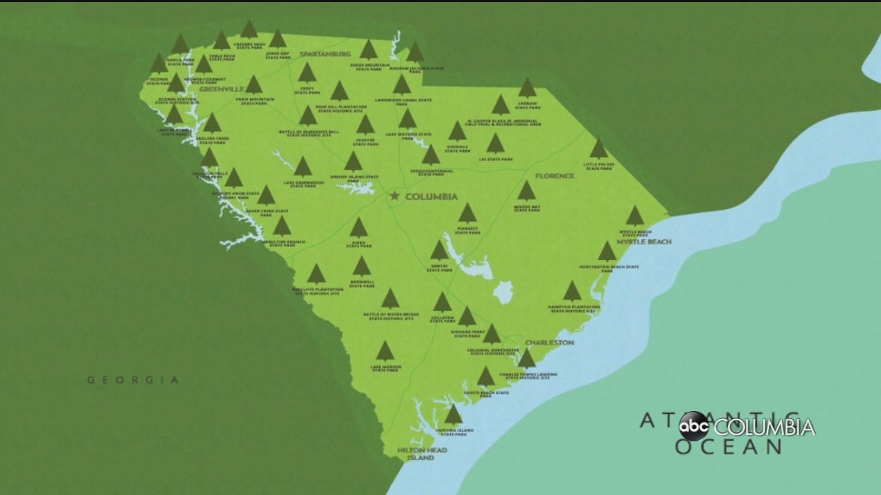 sc state parks map Sc State Parks To Reopen With Safety Precautions In Place sc state parks map