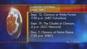 Clemson Schedule