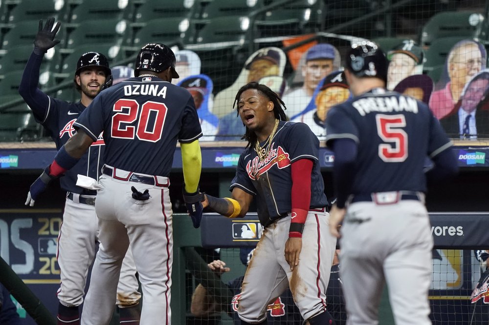 Braves Dugout Celebration Nlds