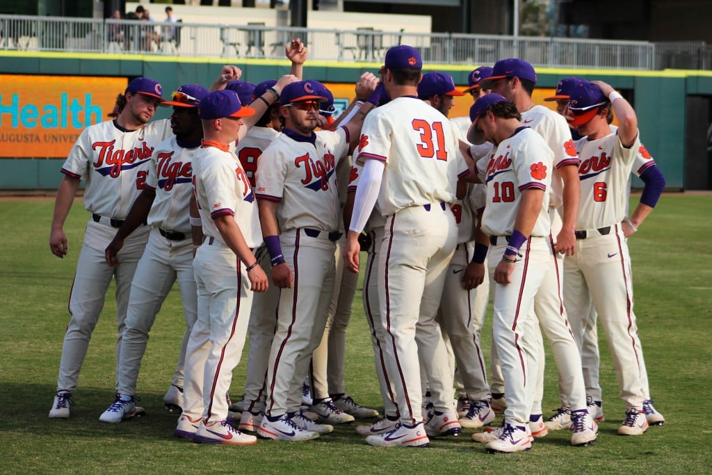 Clemson Baseball Team Huddle