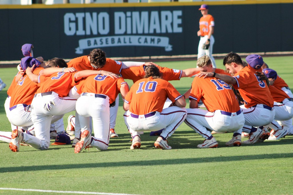 Clemson Baseball Team Huddle 1