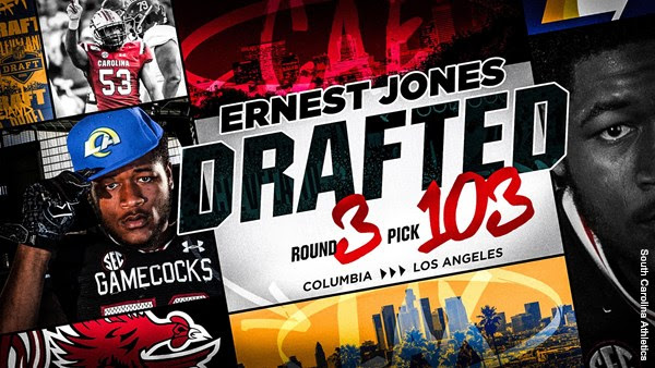 LA Rams select South Carolina LB Ernest Jones with 103rd pick