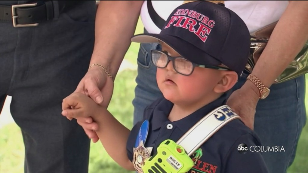 4 Year Old Becomes Firefighter