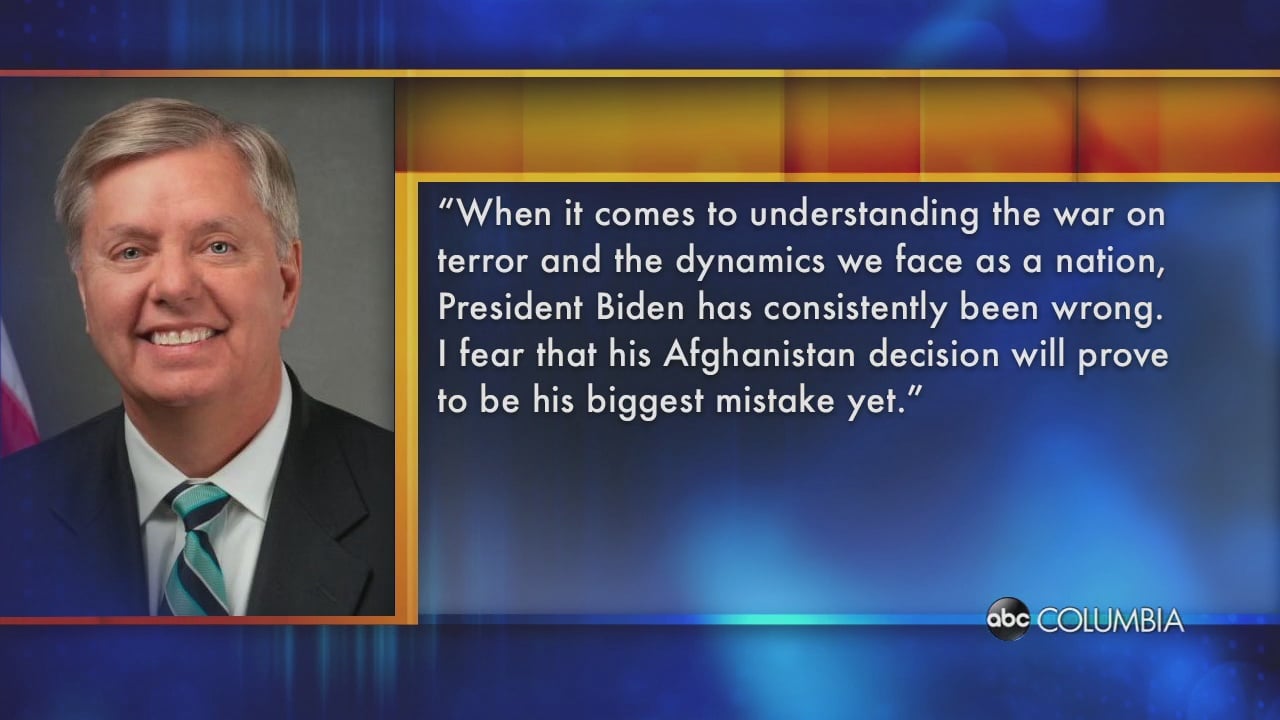 Senator Lindsey Graham reacts to President Biden's decision to remove troops from Afghanistan