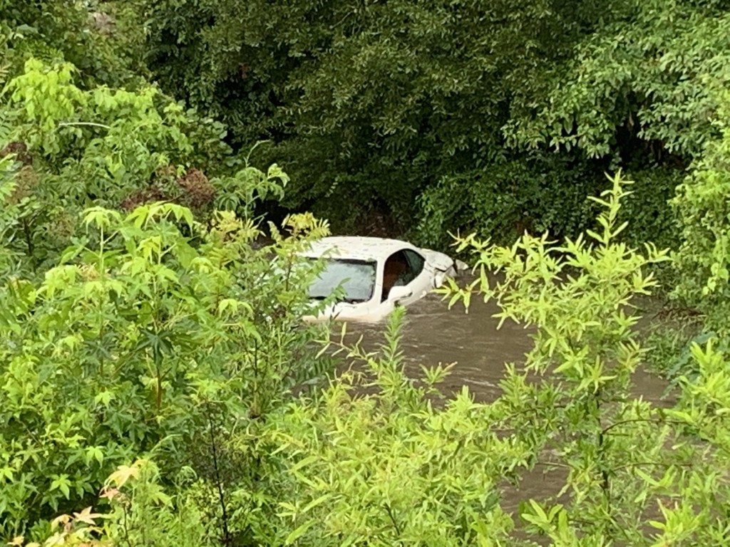 Cola Fire Car In Creek