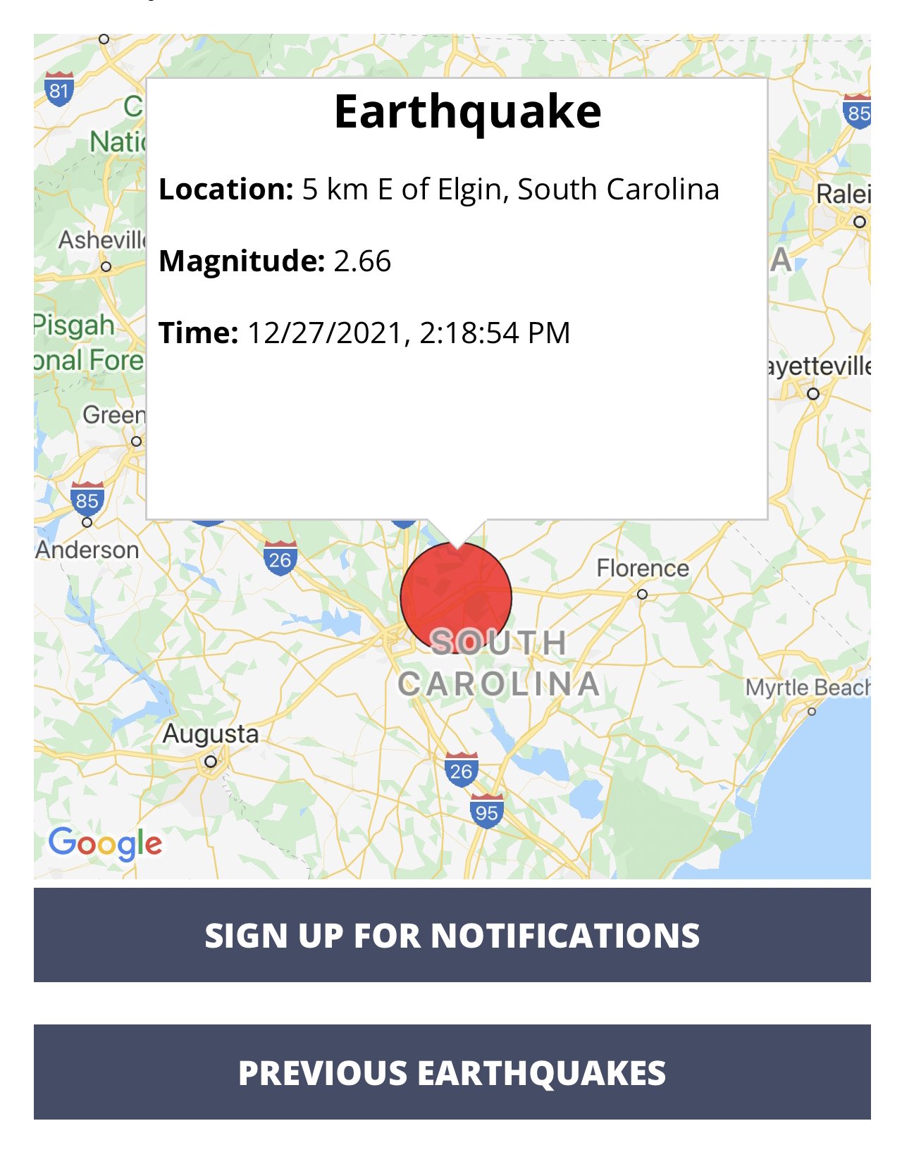 USGS report on the fifth earthquake near Elgin