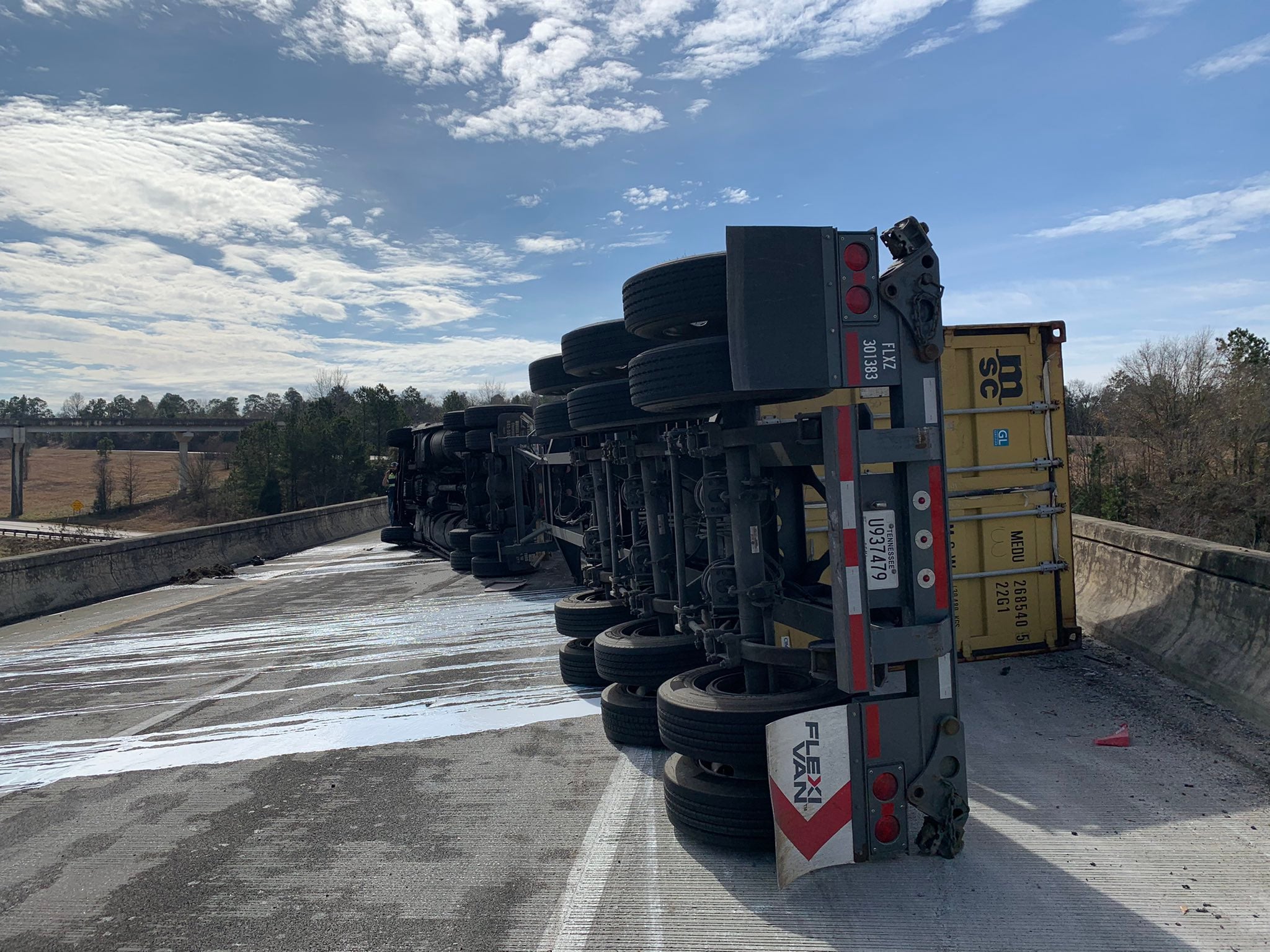 SCHP: Overturned tractor trailer blocks exit ramp off I-77 South - ABC ...