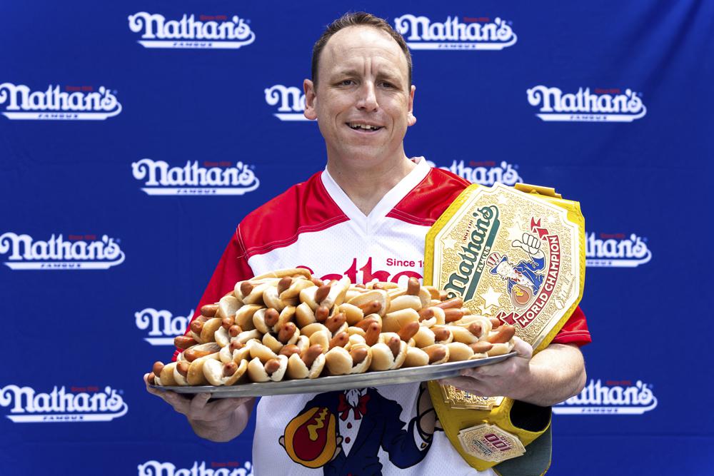 Joey Chestnut Wins 15th Nathans Hot Dog Eating Competition