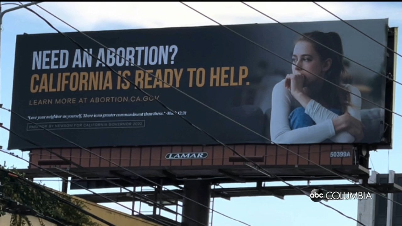 California Governor Places Abortion Access Billboard In Columbia - ABC ...