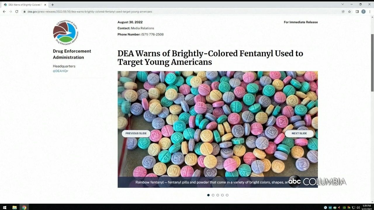 DEA Warns of Brightly-Colored Fentanyl Used to Target Young Americans