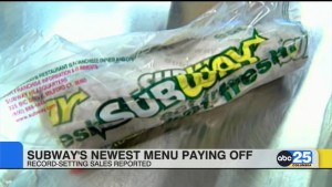 Subways New Menu Paying Off