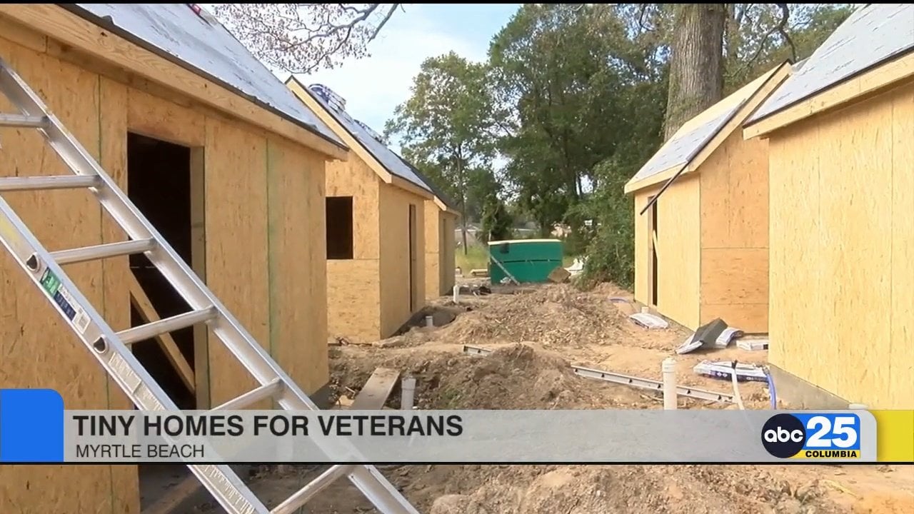 Tiny homes construction for veterans in finishing stages ABC Columbia