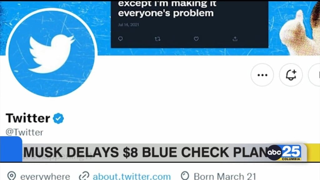 Musk Delays $8 Blue Check Plan